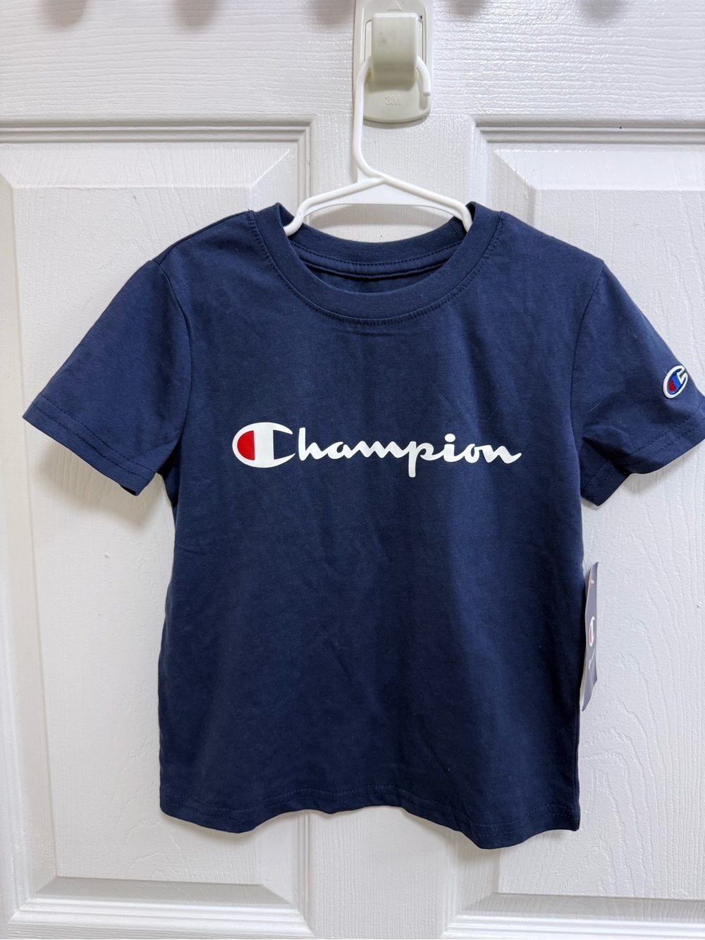 NWT Champion Kids Navy Logo Tee, Size 5